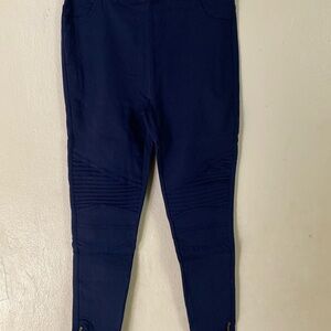 Navy Blue Biker Style Pants